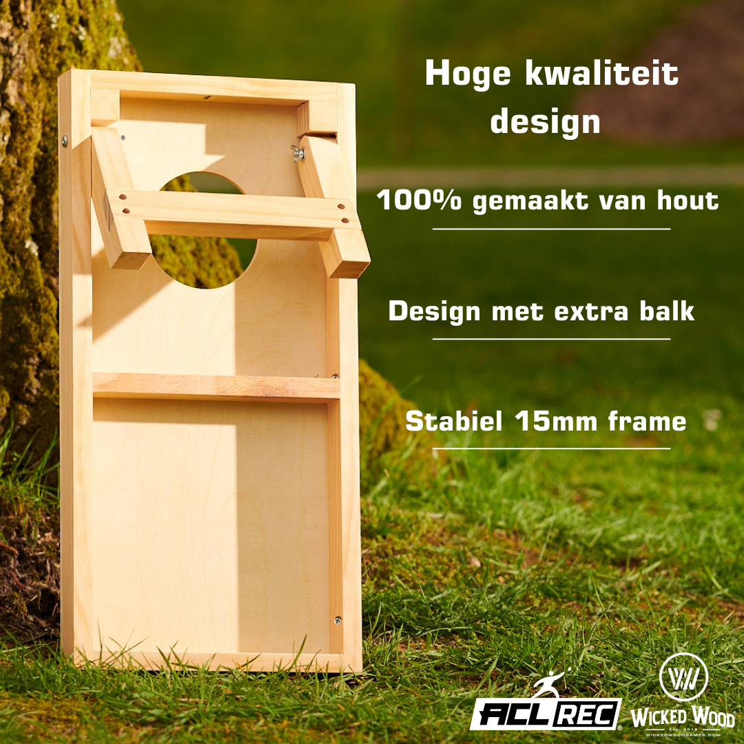 Cornhole Set Mini - Wicked Wood - 60x30cm - Inklusive Bags und Tragetasche