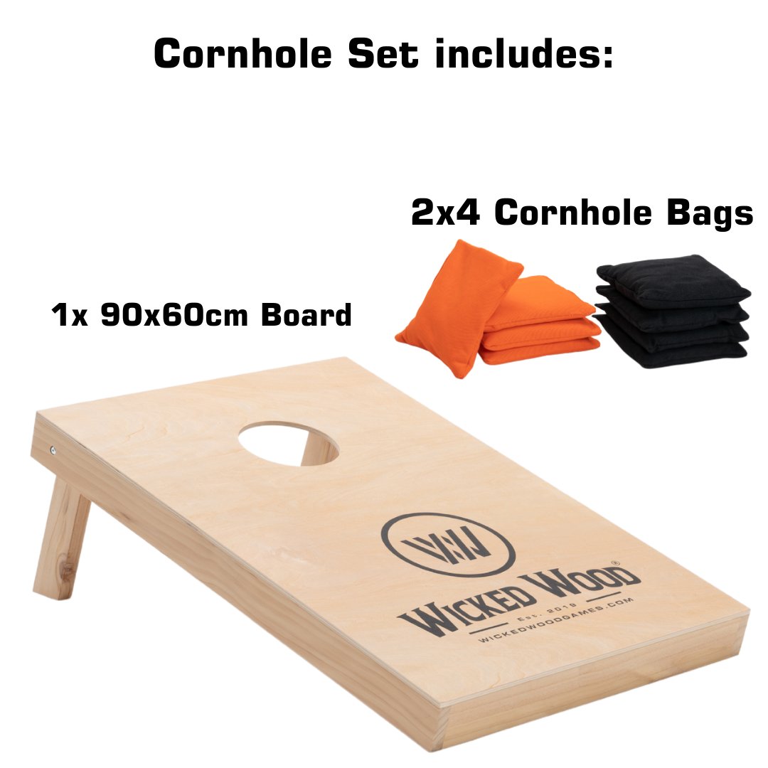 Cornhole Starterset - 90x60 - 1xBoard / 2x4 Bags - Wicked Wood