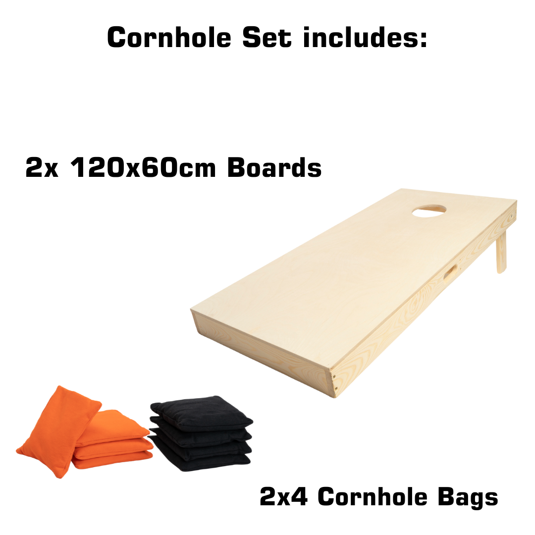 Cornhole Startpackung - 120x60 - Blank - 1x Brett / 2x4 Säcke