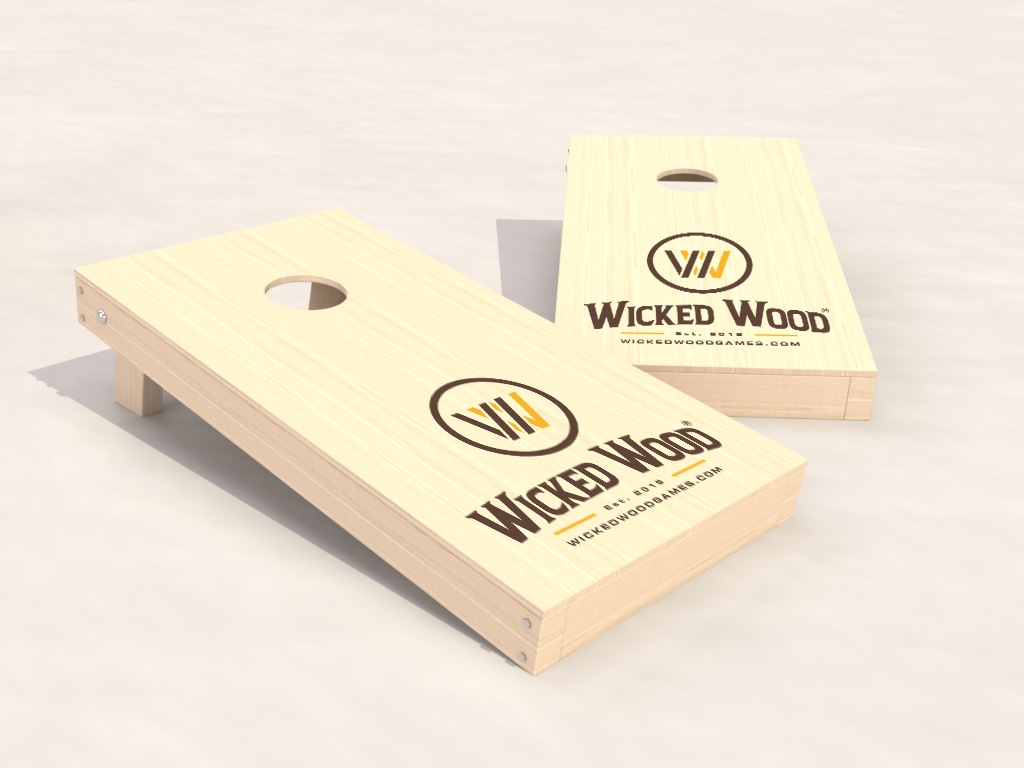 Cornhole Set - Wicked Wood Vinyl Druck - 90x60cm - Wicked Wood Games